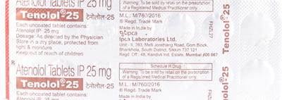 Tenolol 25mg Strip Of 14 Tablets