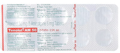 Tenolol Am 50mg Strip Of 10 Tablets
