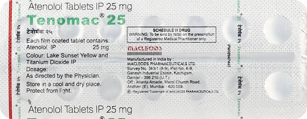 Tenomac 25Mg Strip Of 14 Tablets