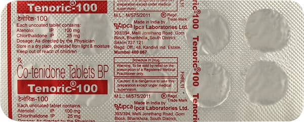 Tenoric 100mg Strip Of 10 Tablets