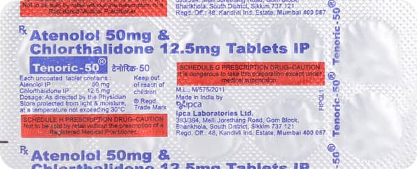 Tenoric 50mg Strip Of 10 Tablets