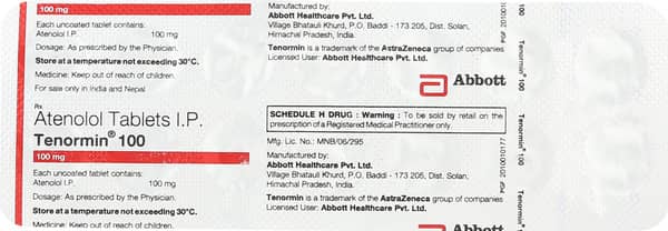 Tenormin 100mg Strip Of 14 Tablets