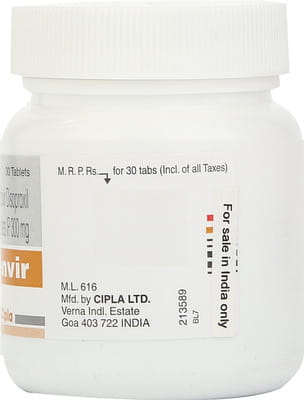 Tenvir 300mg Bottle Of 30 Tablets