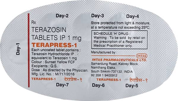 Terapress 1mg Strip Of 7 Tablets