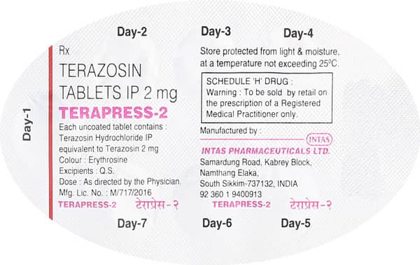 Terapress 2mg Strip Of 7 Tablets