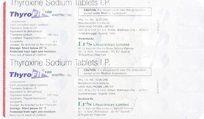 Thyrofit 100mcg Strip Of 30 Tablets