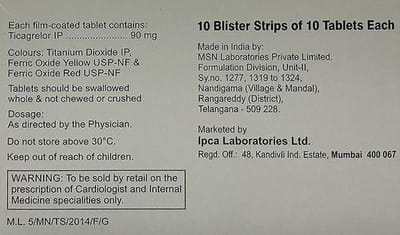 Tikleen 90mg Strip Of 10 Tablets