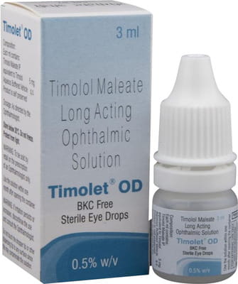 Timolet Od Bkc Free Bottle Of 3ml Eye Drops