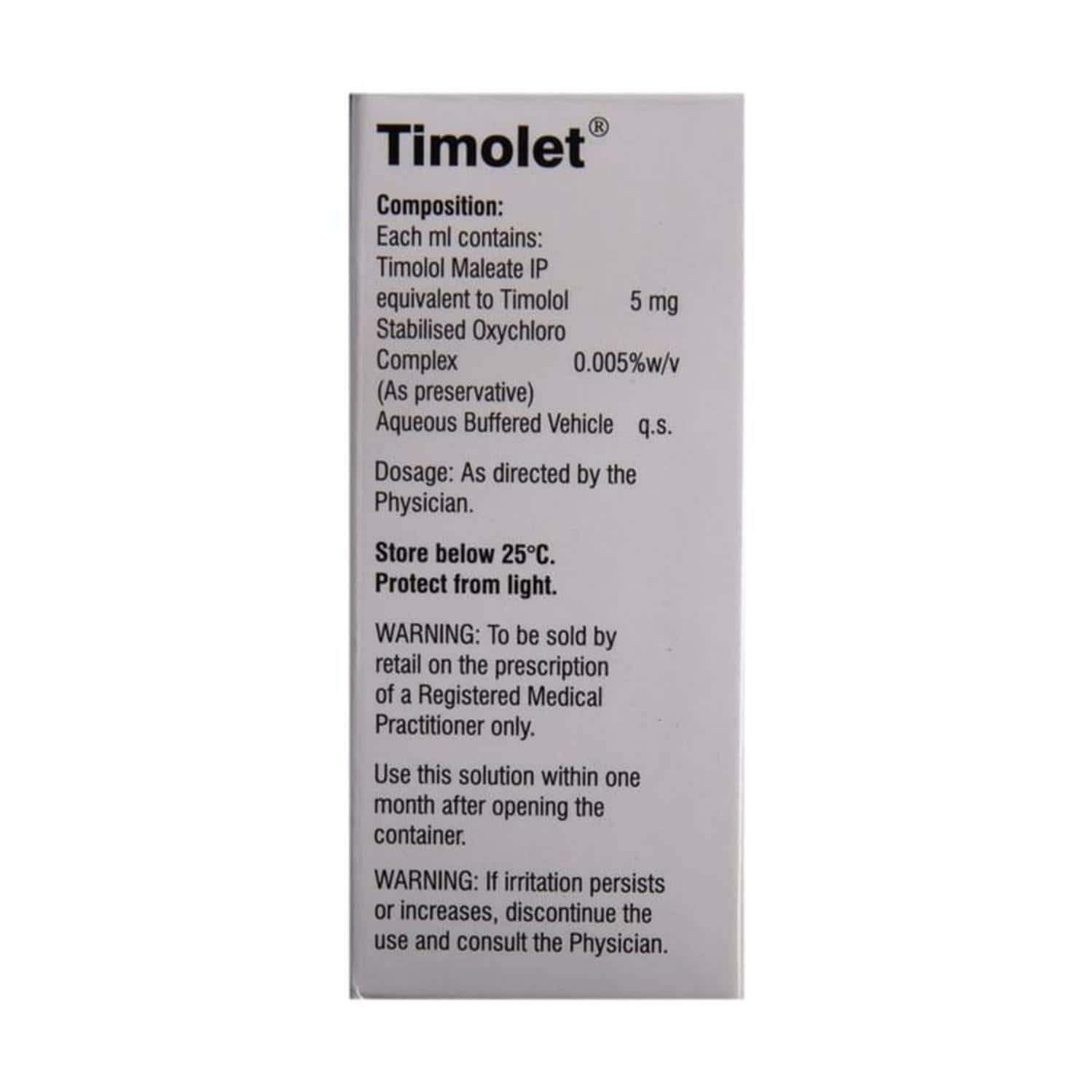 Timofluid Timolet 0.5 % Eye Drop (3): Uses, Side Effects, Price & Dosage | PharmEasy