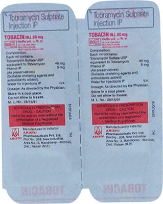 Tobacin 80mg Vial Of 2ml Injection