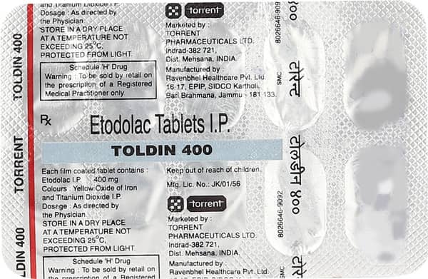 Toldin 400mg Strip Of 10 Tablets