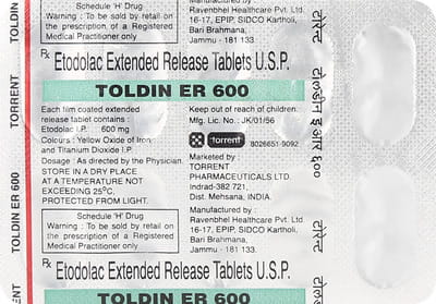 Toldin Er 600mg Strip Of 10 Tablets