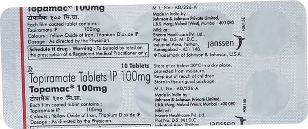 Topamac 100mg Strip Of 10 Tablets