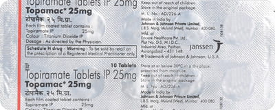 Topamac 25mg Strip Of 10 Tablets