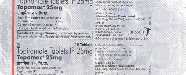 Topamac 25mg Strip Of 10 Tablets