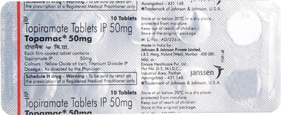 Topamac 50mg Strip Of 10 Tablets