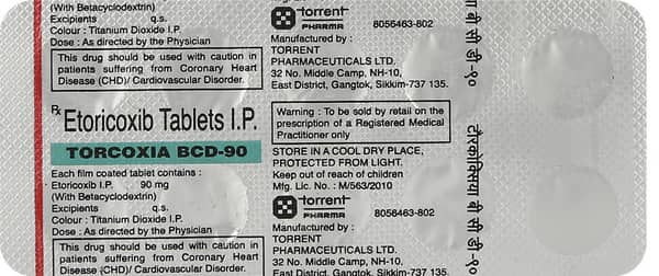 Torcoxia Bcd 90Mg Strip Of 10 Tablets