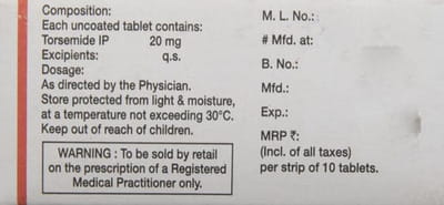 Torsid 20mg Strip Of 10 Tablets
