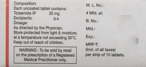 Torsid 20mg Strip Of 10 Tablets