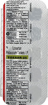 Tozaar 25mg Strip Of 10 Tablets