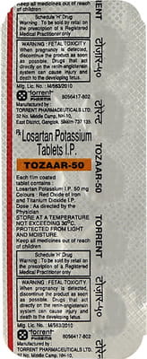 Tozaar 50mg Strip Of 10 Tablets