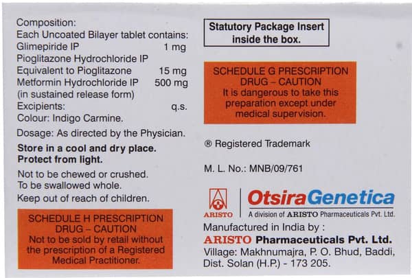 Triglimiprex 1mg Strip Of 10 Tablets