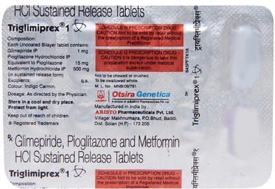 Triglimiprex 1mg Strip Of 10 Tablets