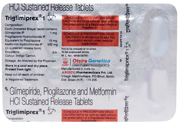 Triglimiprex 1mg Strip Of 10 Tablets