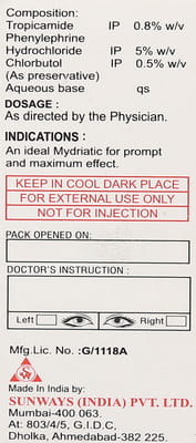 Tropicacyl Plus Bottle Of 5ml Eye Drops