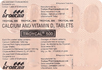 Troycal 500mg Strip Of 10 Tablets