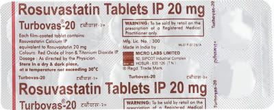 Turbovas 20mg Strip Of 10 Tablets