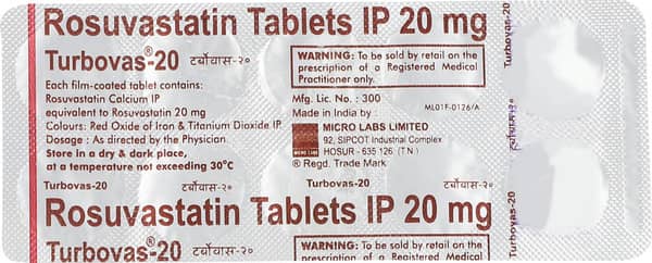 Turbovas 20mg Strip Of 10 Tablets