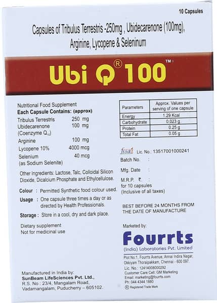 Ubi Q 100mg Strip Of 10 Capsules