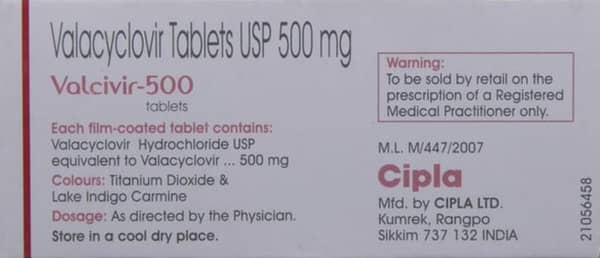 Valcivir 500mg Strip Of 3 Tablets