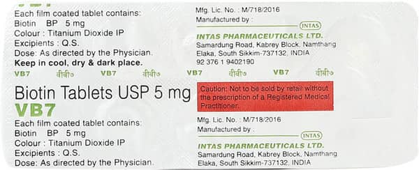 Vb7 5mg Strip Of 10 Tablets