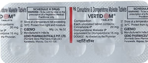 Vertidom Strip Of 10 Tablets