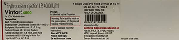 Vintor 4000iu Pre Filled Syringe Of 1ml Injection