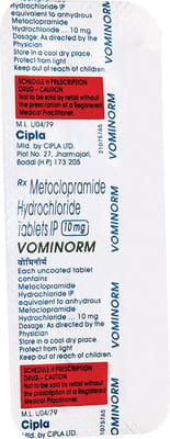 Vominorm 10mg Strip Of 10 Tablets