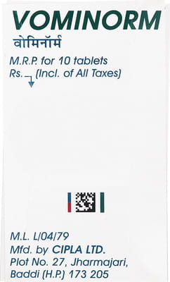 Vominorm 10mg Strip Of 10 Tablets