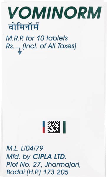 Vominorm 10mg Strip Of 10 Tablets