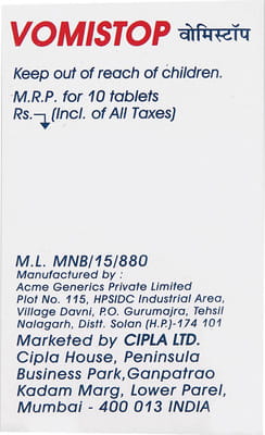 Vomistop 10mg Strip Of 10 Tablets