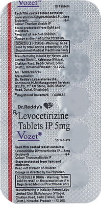 Vozet 5mg Strip Of 10 Tablets