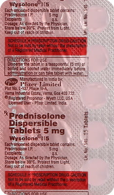 Wysolone Dt 5mg Strip Of 15 Tablets