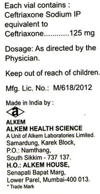 Xone 125mg Dry Vial Of 1 Powder For Injection