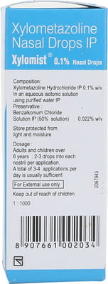 Xylomist 0.1% Nasal Drops 10ml