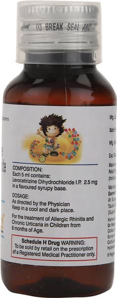 Xyzal 2.5mg Bottle Of 60ml Syrup