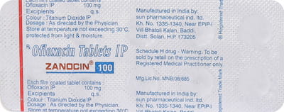 Zanocin 100mg Strip Of 10 Tablets