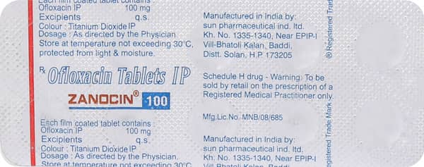 Zanocin 100mg Strip Of 10 Tablets