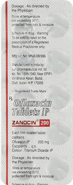 Zanocin 200Mg Strip Of 10 Tablets