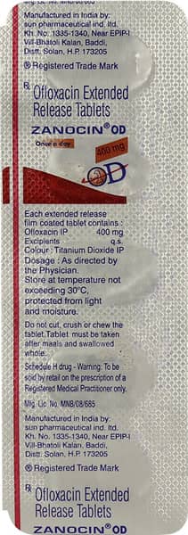 Zanocin OD 400mg Tablet